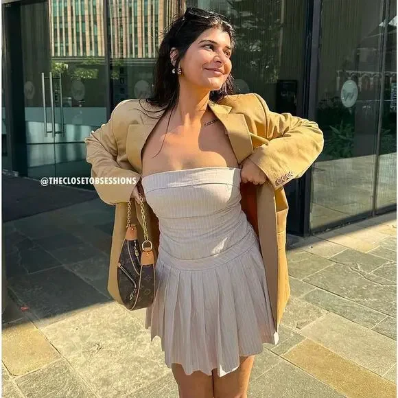 ZARA BLOGGER FAVE!!! Short Pleated Dress NWT - Picture 9 of 16